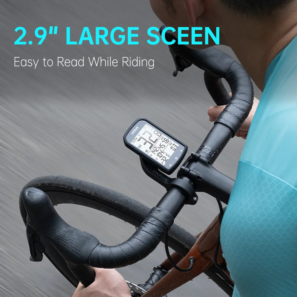 CYCPLUS M1 + Z1 Cycling GPS Wireless Bike Computer With BLE 5.0/ANT+ with 2.9’’ LCD Screen Auto Backlight IPX6