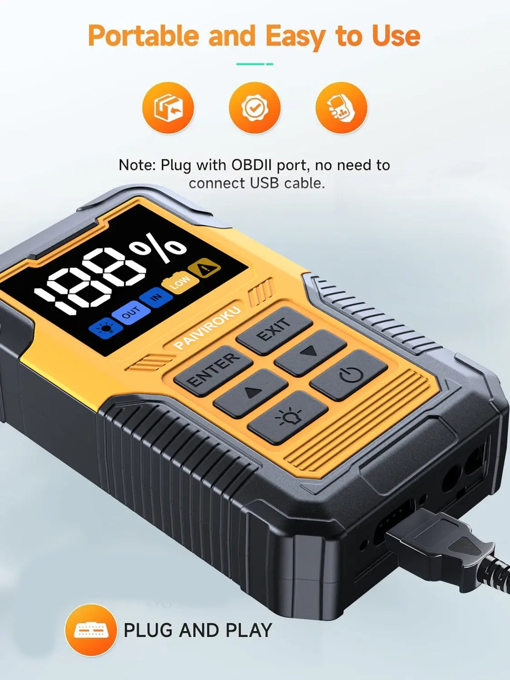 Car Battery Jump Starter with OBD2 Scanner 5000A Battery Jumper Starter，Code Reader for Check Engine Light Diagnostic