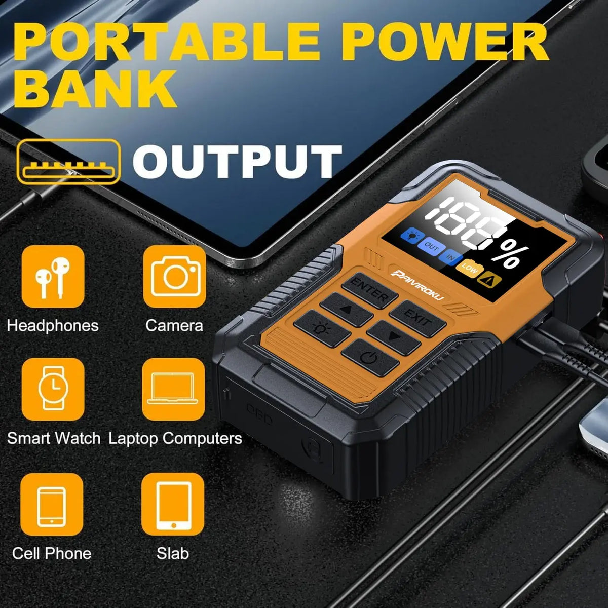 Car Battery Jump Starter with OBD2 Scanner 5000A Battery Jumper Starter，Code Reader for Check Engine Light Diagnostic