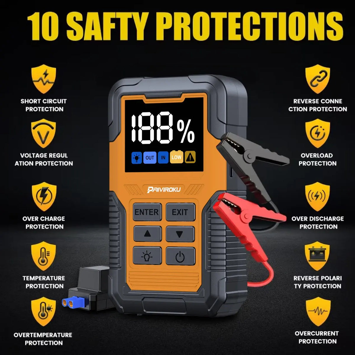 Car Battery Jump Starter with OBD2 Scanner 5000A Battery Jumper Starter，Code Reader for Check Engine Light Diagnostic