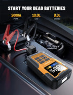Car Battery Jump Starter with OBD2 Scanner 5000A Battery Jumper Starter，Code Reader for Check Engine Light Diagnostic