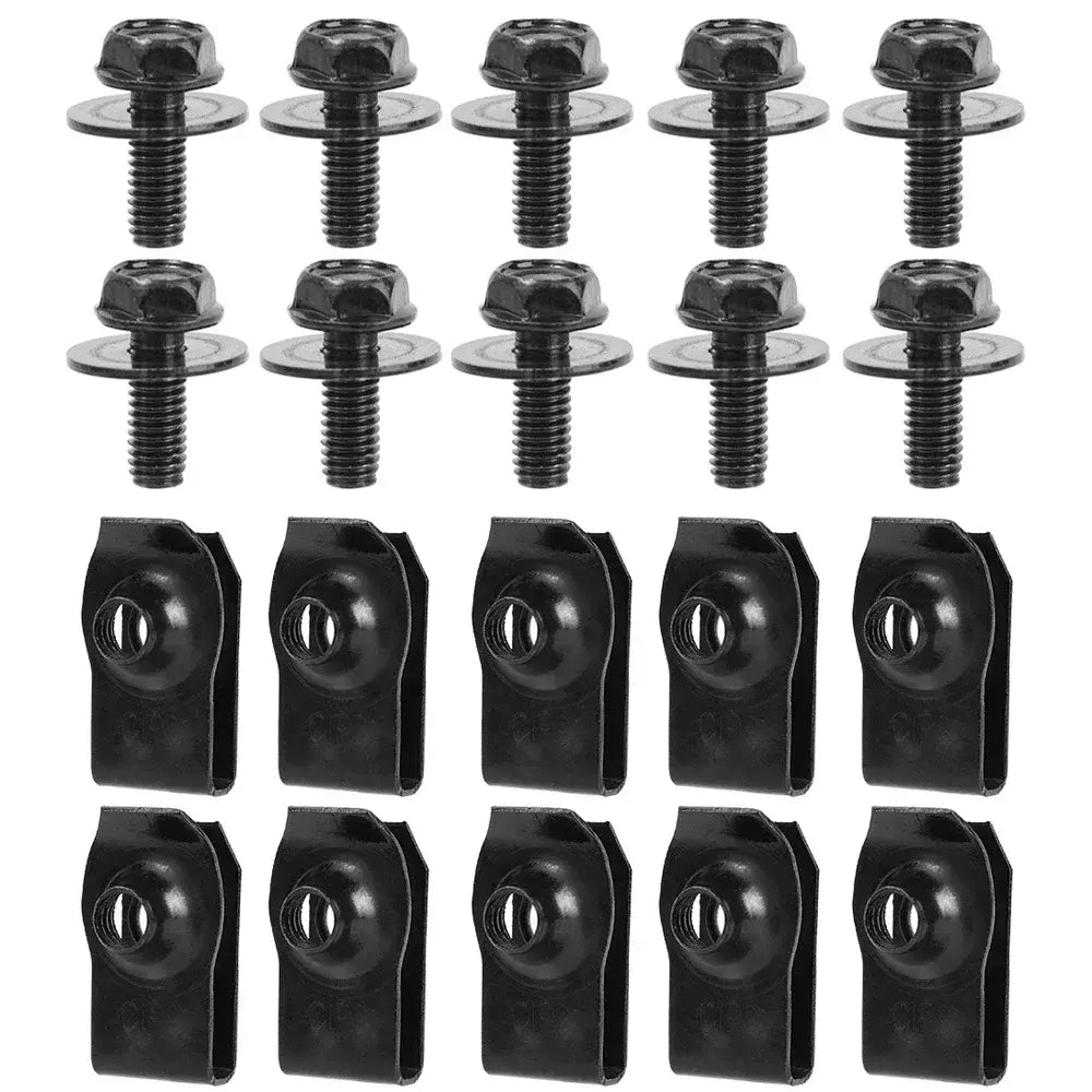 Car Body Bolts U Type Nut Clips M6 Automobile Bumper Fender Rivet Engine Cover Undertray Splash Shield Guard Liner Screws Clips - Nexvibe