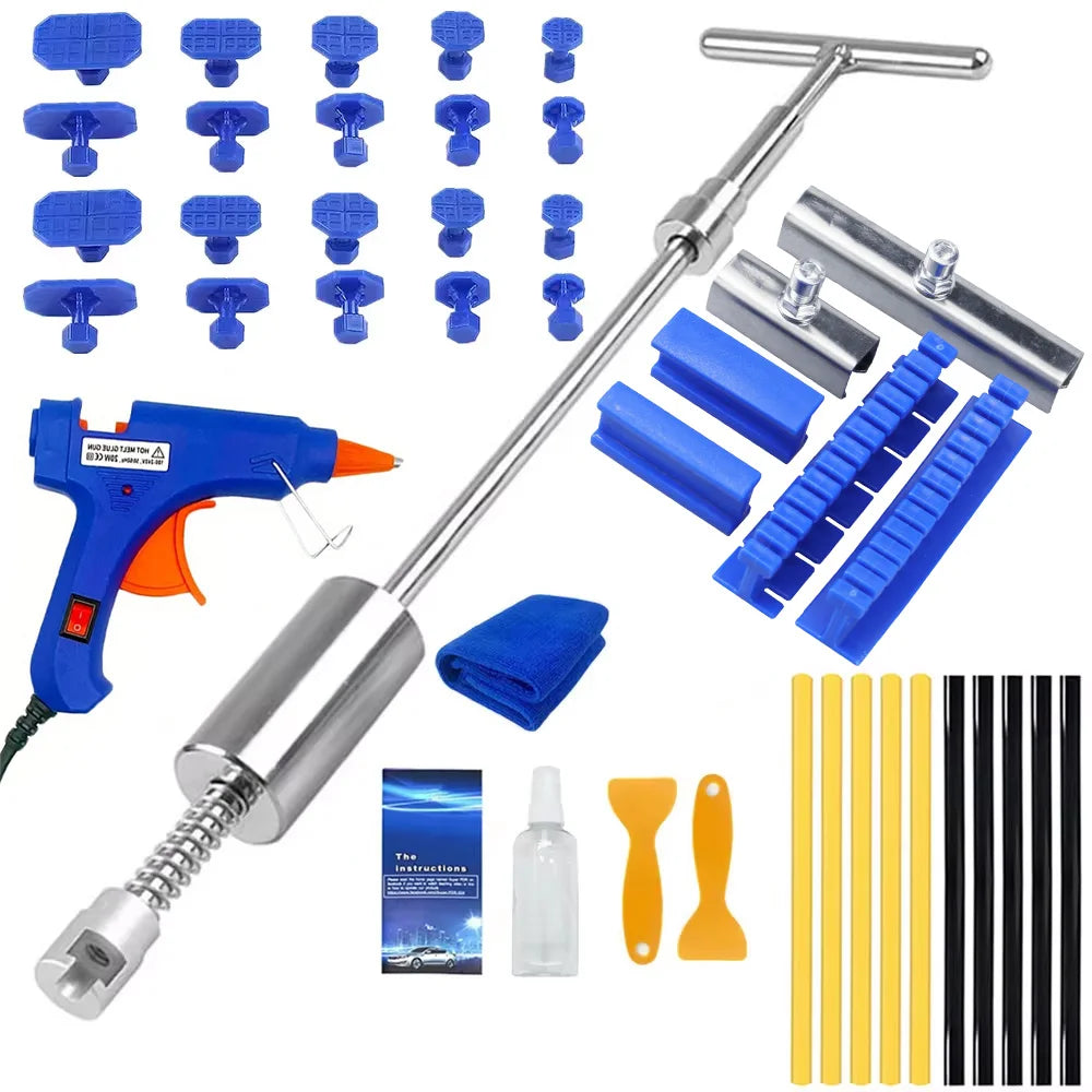 Car Dent Puller Kit for Dent Removal Paintless Dent Removal Kit Slide Hammer T-Bar Dent Remover Tool for Car Door Ding