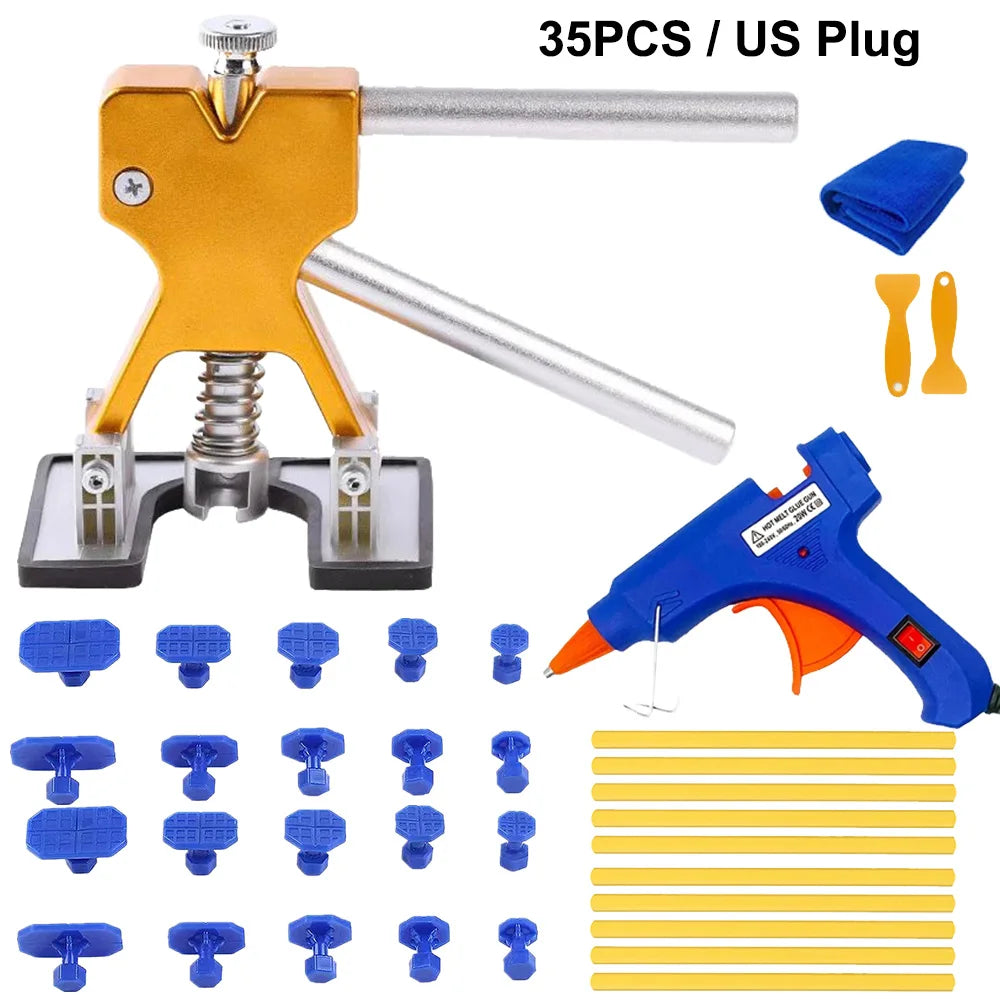 Car Dent Puller Kit for Dent Removal Paintless Dent Removal Kit Slide Hammer T-Bar Dent Remover Tool for Car Door Ding
