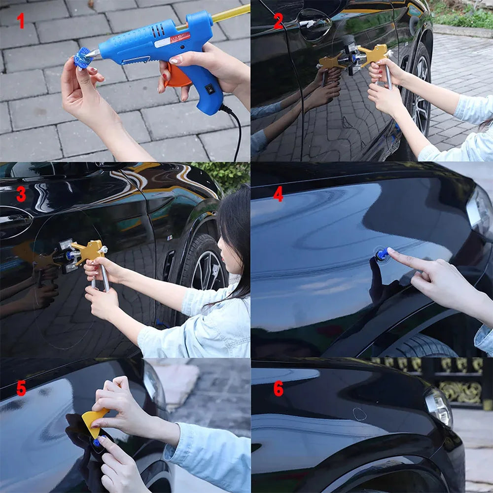 Car Dent Puller Kit for Dent Removal Paintless Dent Removal Kit Slide Hammer T-Bar Dent Remover Tool for Car Door Ding