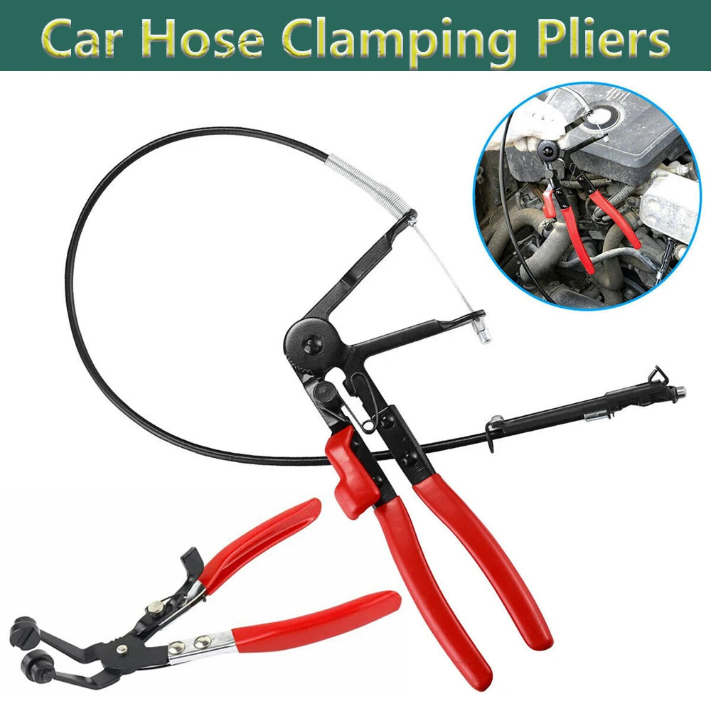Car Hose Clamping Pliers Bendable Hose Clamps Cable Type Flex Cable Straight Hose Bundle Removal Long Clamps Auto