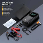 Car Jump Starter with Air Compressor Peak 5000A Auto Battery Booster 150PSI Air Pump Portable Power Bank Tire Inflator