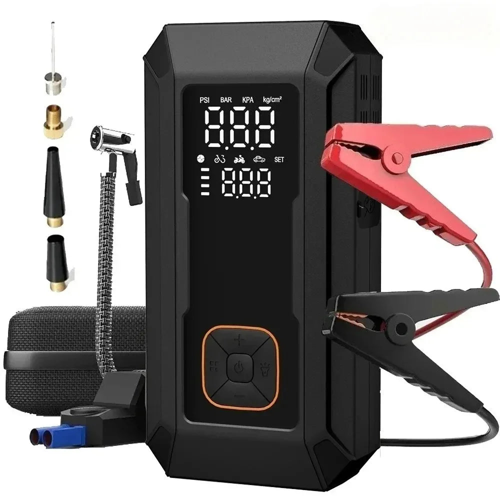 Car Jump Starter with Air Pump 4000A Jump Starter &150PSI Air Compressor Portable Auto Power Banlk,Tire Inflator LED
