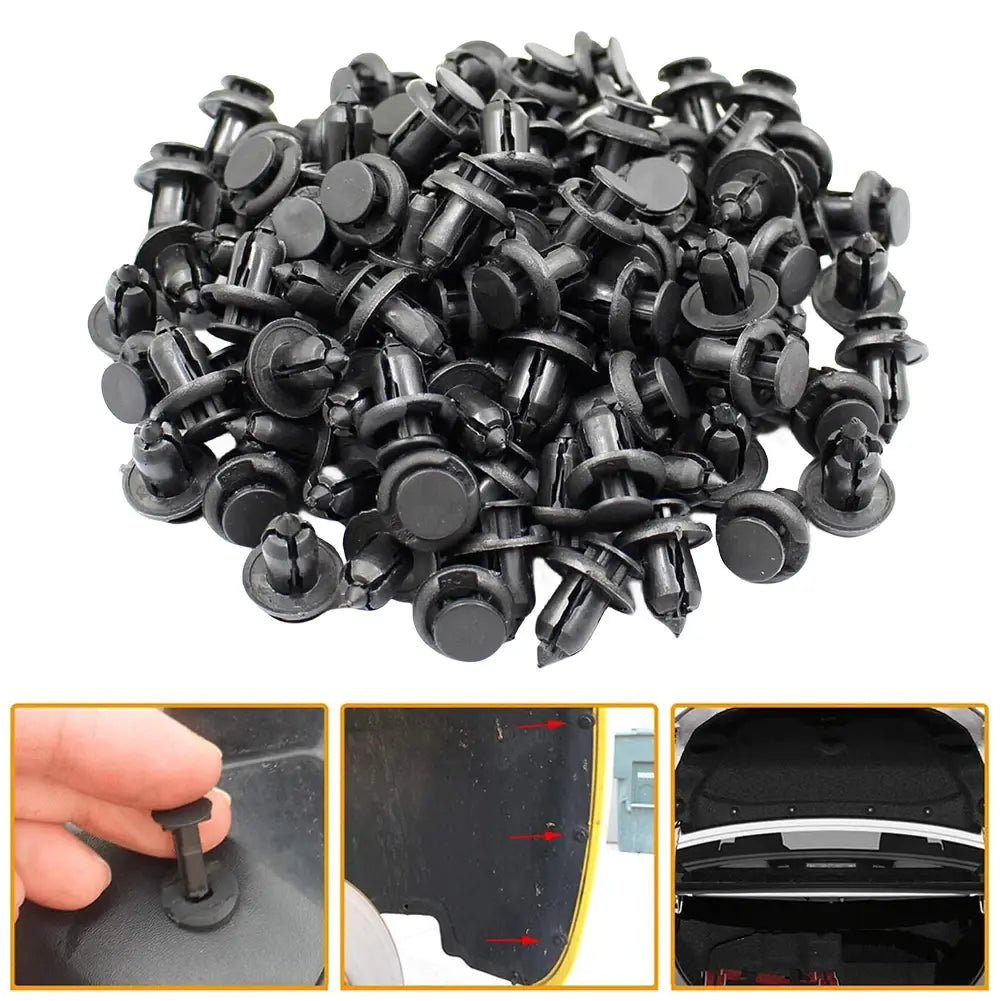 Car Rivet Fastener 10mm Bumper Clip Retainer Screw Black Door Panel Fender Liner Retainer Clip Plastic Auto Bumper Fender Buckle - Nexvibe