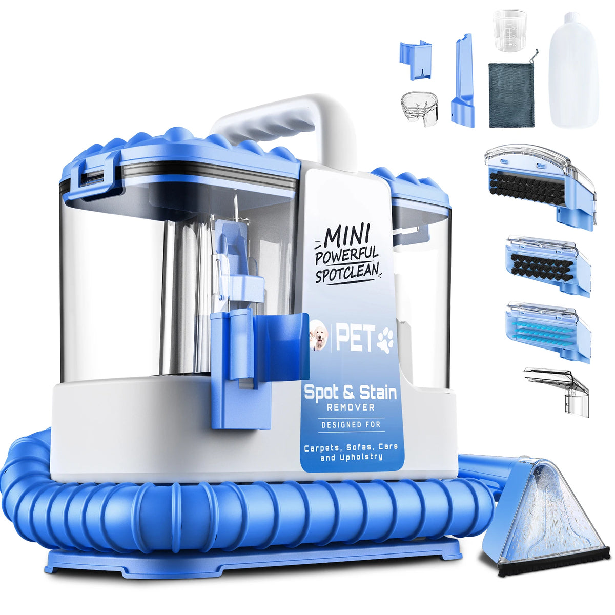 Carpet + Upholstery Cleaner Machine 32Kpa Powerful Suction w/ 5 Cleaning Tools,Lightweight for Rug,Carpet,Car