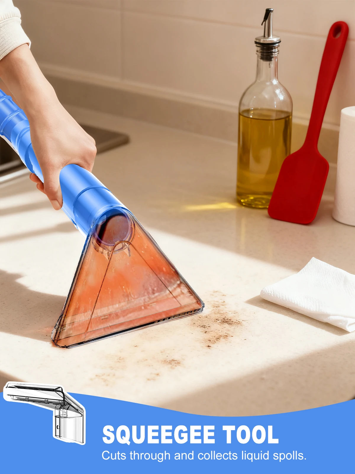 Carpet + Upholstery Cleaner Machine 32Kpa Powerful Suction w/ 5 Cleaning Tools,Lightweight for Rug,Carpet,Car