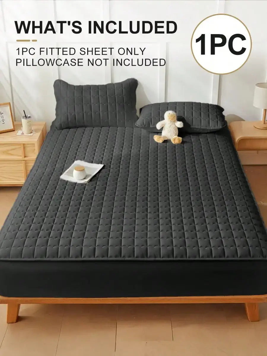 Curved Plaid Fitted Sheet, 30cm Deep Pocket. Available in Twin, Full, Queen, King and 7 colors. Waterproof, soft, breathable, wrinkle-resistant and snug-fitting, perfect for bedroom use as daily bedding. - Nexvibe