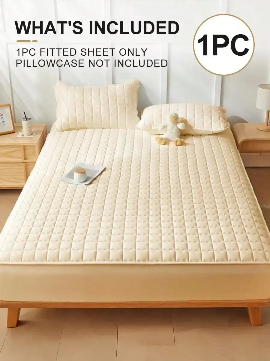 Curved Plaid Fitted Sheet, 30cm Deep Pocket. Available in Twin, Full, Queen, King and 7 colors. Waterproof, soft, breathable, wrinkle-resistant and snug-fitting, perfect for bedroom use as daily bedding. - Nexvibe