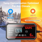 EAFC 12V 8A /6A Car Battery Charger Quick Charge Automatic Smart Battery Charger LCD Display for Lead Acid Agm Gel Wet