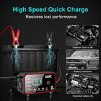 EAFC 12V 8A /6A Car Battery Charger Quick Charge Automatic Smart Battery Charger LCD Display for Lead Acid Agm Gel Wet