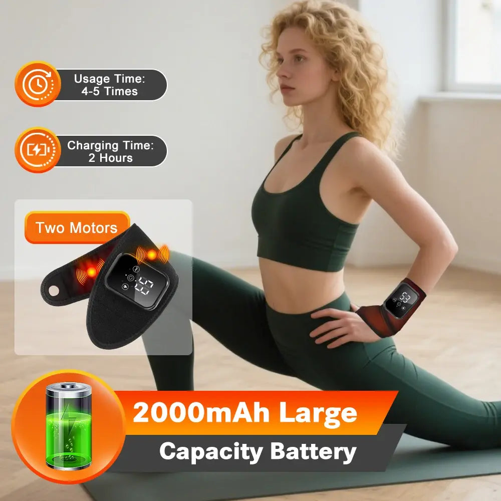 Electric Heating Hand Wrist Massager Wireless Thermal Wrist Brace Protector 3 Hot Compress 3 Vibration Wristband Muscle Relax - Nexvibe