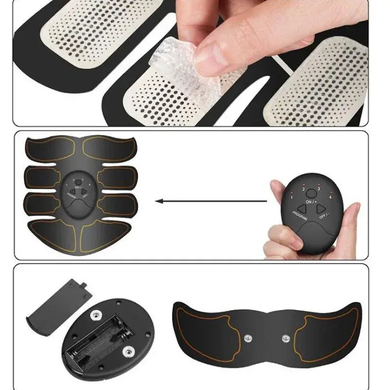 Electric Muscle Stimulator EMS Wireless Buttocks Hip Trainer Abdominal ABS Stimulator Fitness Body Slimming Massager - Nexvibe