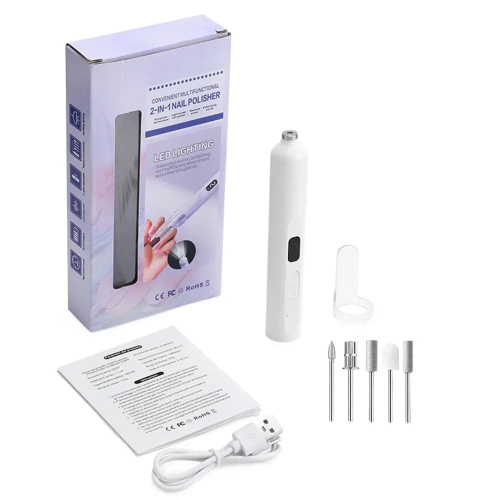 Electric Nail Polisher Drill Bits Set Nails Grinding Polishing Cuticle Trimmer Art Sanding File Pen Manicure