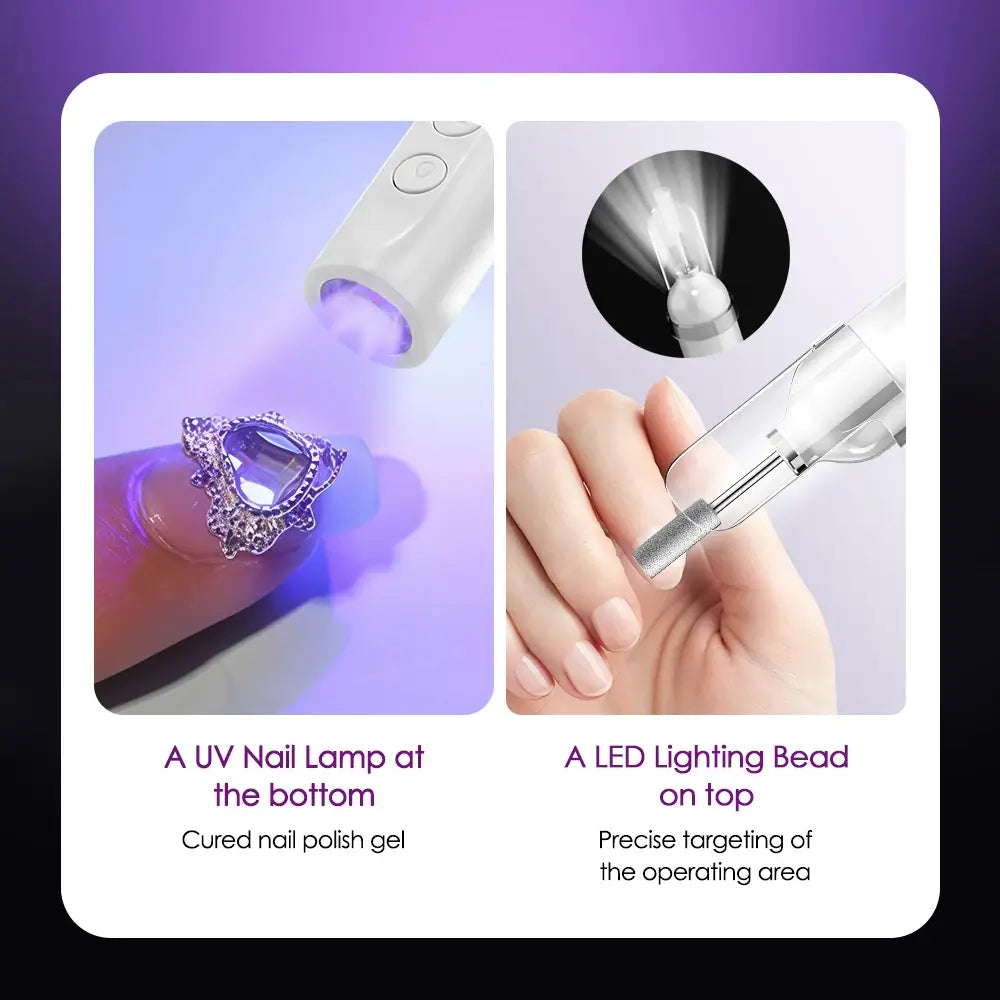 Electric Nail Polisher Drill Bits Set Nails Grinding Polishing Cuticle Trimmer Art Sanding File Pen Manicure