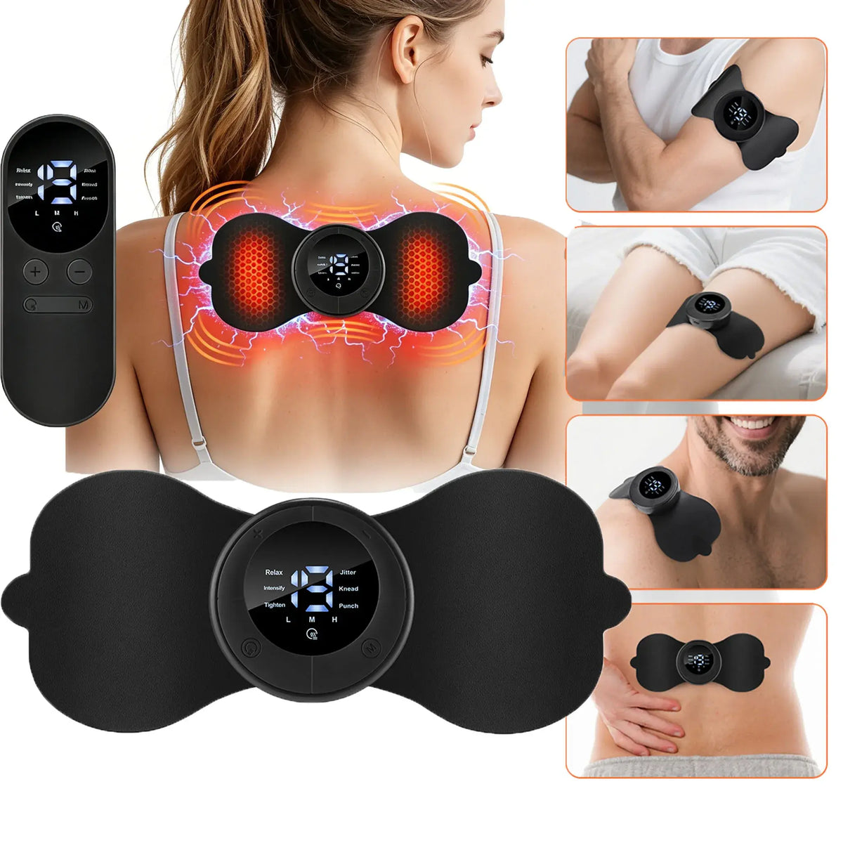 Electric Neck Massager EMS Muscle Massage Stimulator Low Frequency Instrument Back Cervical Calf Patches Pain Joints Mini Device - Nexvibe