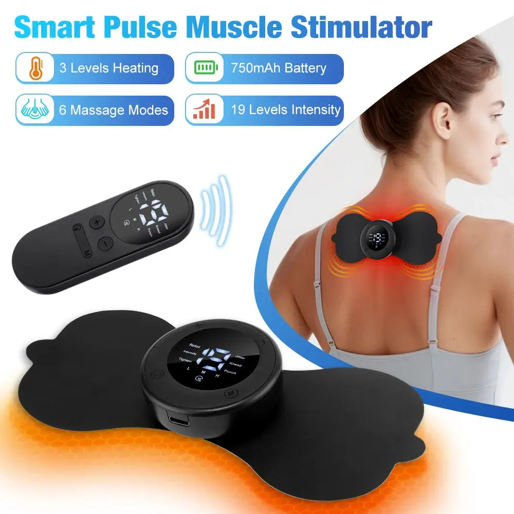 Electric Neck Massager EMS Muscle Massage Stimulator Low Frequency Instrument Back Cervical Calf Patches Pain Joints Mini Device - Nexvibe