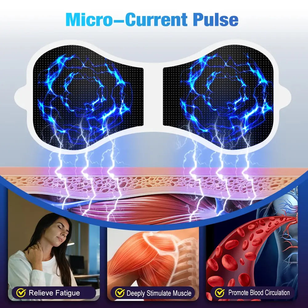 Electric Neck Massager EMS Muscle Massage Stimulator Low Frequency Instrument Back Cervical Calf Patches Pain Joints Mini Device - Nexvibe