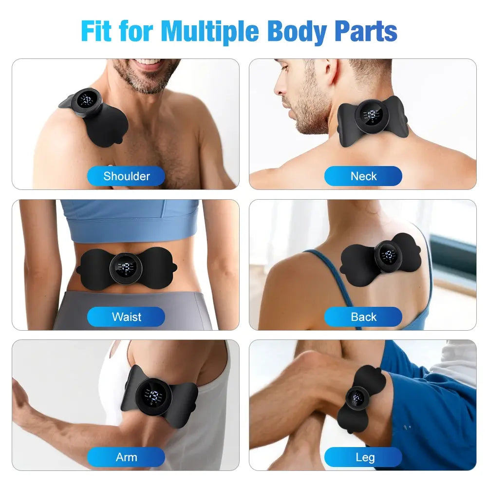 Electric Neck Massager EMS Muscle Massage Stimulator Low Frequency Instrument Back Cervical Calf Patches Pain Joints Mini Device - Nexvibe