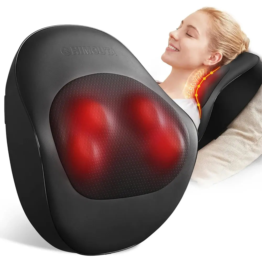 Electric Neck Massager Pillow, Neck&Shoulder Massager with Heat, Portable 3D Kneading for Shoulder, Leg&Calf Muscle Pain Relief - Nexvibe