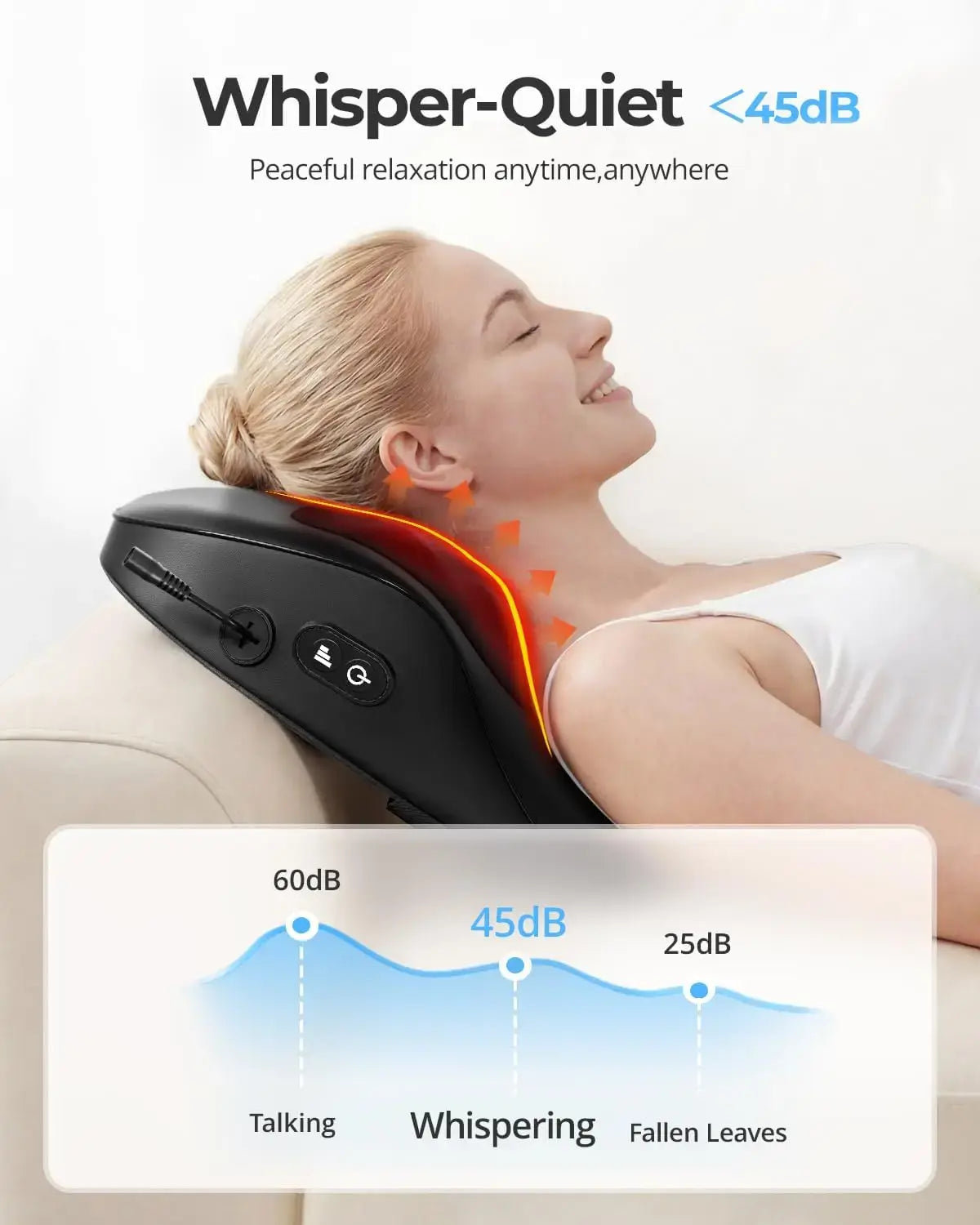 Electric Neck Massager Pillow, Neck&Shoulder Massager with Heat, Portable 3D Kneading for Shoulder, Leg&Calf Muscle Pain Relief - Nexvibe