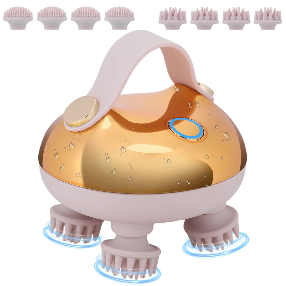 Electric Scalp Massager with 8 Silicone Massage Heads Scalp Kneading Vibrating Device 3 Modes for Hair Growth Stress Relax - Nexvibe