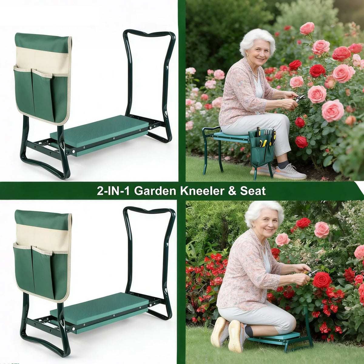 Ergonomic Foldable Garden Kneeler Seat – Your Must-Have Gardening Companion - United States