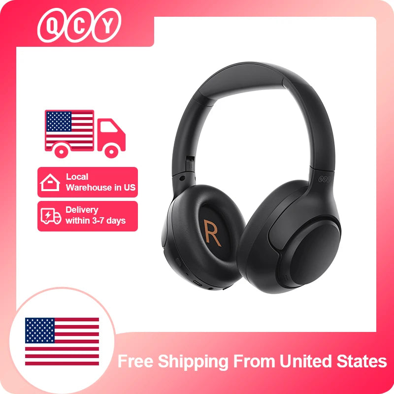 Experience Superior Sound Quality with QCY H3 ANC Wireless Headphones - 60H Battery Life & Advanced Noise Cancellation