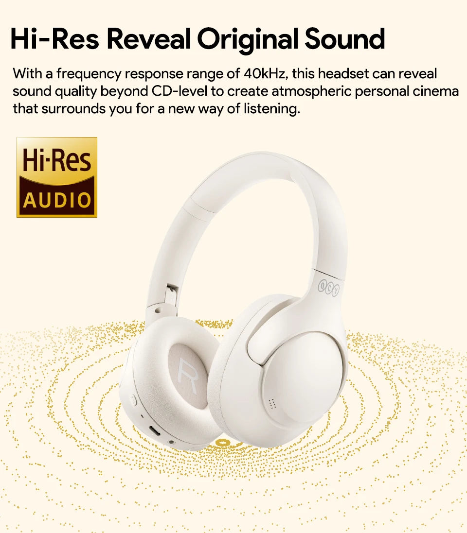 Experience Superior Sound Quality with QCY H3 ANC Wireless Headphones - 60H Battery Life & Advanced Noise Cancellation