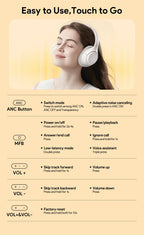 Experience Superior Sound Quality with QCY H3 ANC Wireless Headphones - 60H Battery Life & Advanced Noise Cancellation