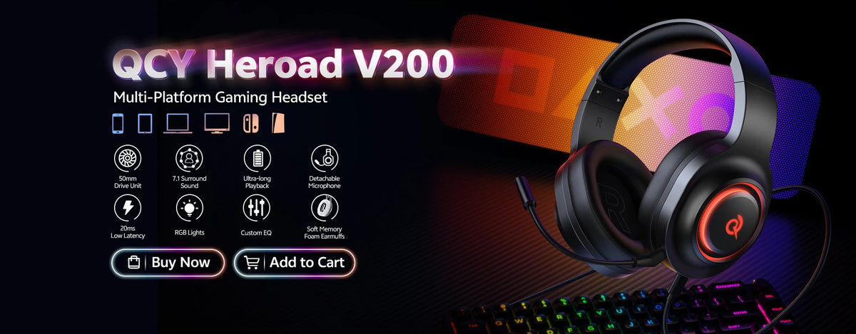 Experience Superior Sound Quality with QCY H3 ANC Wireless Headphones - 60H Battery Life & Advanced Noise Cancellation