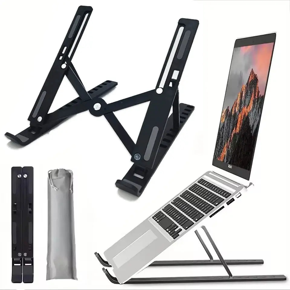 Foldable Laptop Stand Adjustable Portable Foldable Bracket Support Base ABS Plastic Holder For Macbook Laptop PC Accessories - Nexvibe