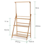 Folding Bamboo Plant Stand, Flower Pot Shelf, Multi-Use for Greenhouse Indoor and Outdoor, 3 Tier - Nexvibe