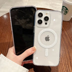 For Magesafe Magnetic Transparent Wireless Charge Case For iPhone 11 12 13 14 15 16 17 Air Pro Max Plus Mini Shockproof
