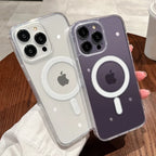 For Magesafe Magnetic Transparent Wireless Charge Case For iPhone 11 12 13 14 15 16 17 Air Pro Max Plus Mini Shockproof