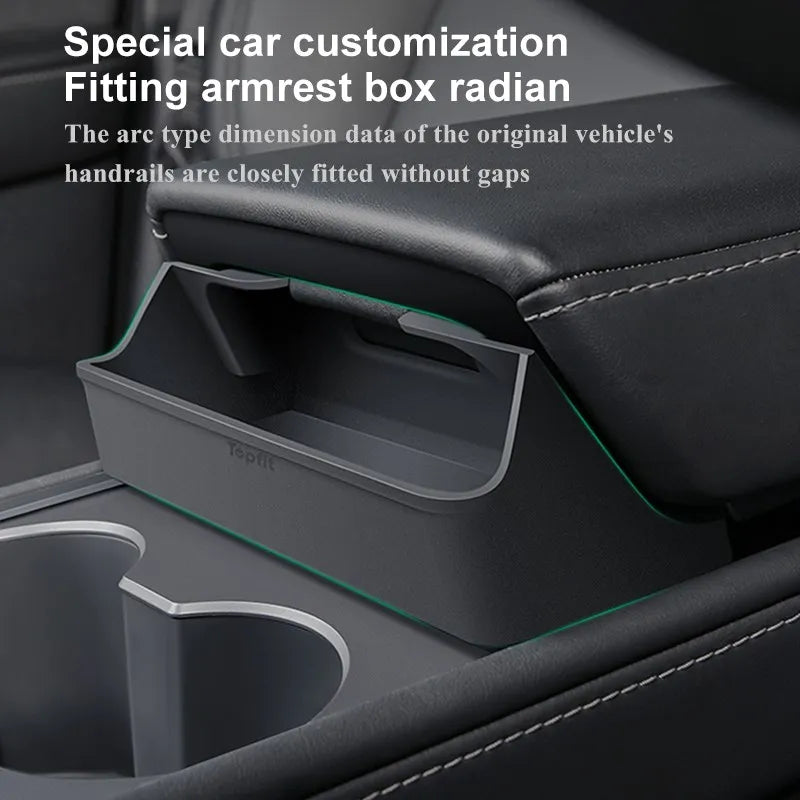 For Tesla Model 3 Model Y Accessories 2023 Central Control Armrest Box Phone Pocket Car Glasses Case Storage Tray Auto