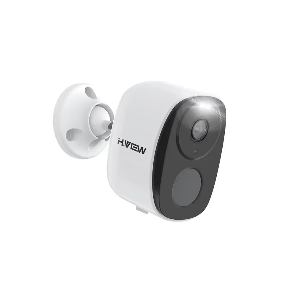 H.VIEW PIR Battery Powered Camera Wireless Outdoor 2K 3MP WiFi Security Camera with Spotlight Siren 2-Way Audio