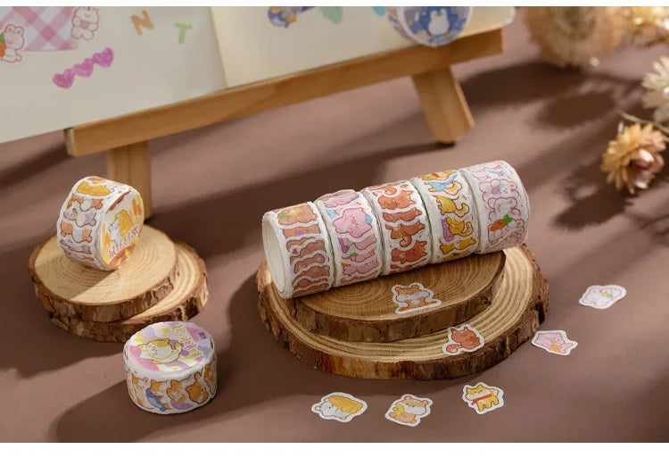 100 pcs Kawaii Cloud Zoo Masking Washi Tape Cute Cat penguin Decorative Adhesive Tape Decora Diy Scrapbooking Sticker Label