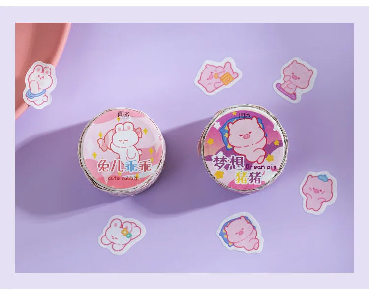100 pcs Kawaii Cloud Zoo Masking Washi Tape Cute Cat penguin Decorative Adhesive Tape Decora Diy Scrapbooking Sticker Label