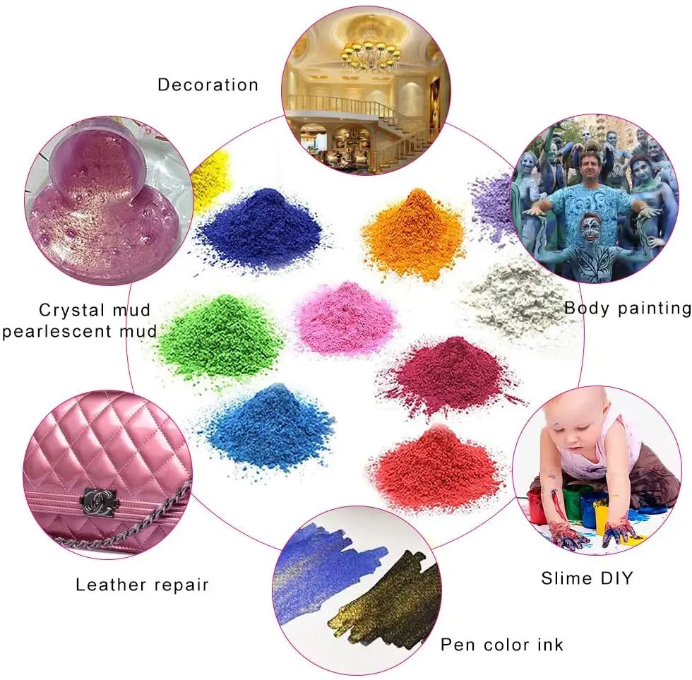 10g Mica Powder Pigment for Nail Glitter.Cosmetic, Resin with Pearlescent Pearl Luster, for DIY Soap Making, for Slime, DIY Craf