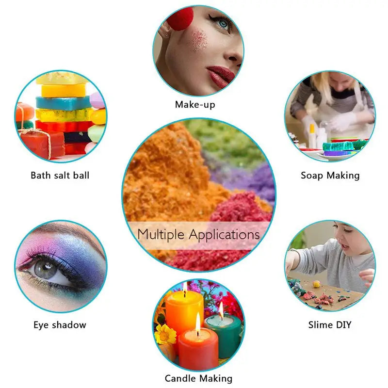 10g Mica Powder Pigment for Nail Glitter.Cosmetic, Resin with Pearlescent Pearl Luster, for DIY Soap Making, for Slime, DIY Craf
