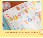 100 pcs Kawaii Cloud Zoo Masking Washi Tape Cute Cat penguin Decorative Adhesive Tape Decora Diy Scrapbooking Sticker Label