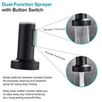 Rozin Matte Black Kitchen Faucet Deck Mounted Mixer Tap 360 Degree Rotation Stream Sprayer Nozzle Kitchen Sink Hot Cold Taps