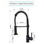 Rozin Matte Black Kitchen Faucet Deck Mounted Mixer Tap 360 Degree Rotation Stream Sprayer Nozzle Kitchen Sink Hot Cold Taps