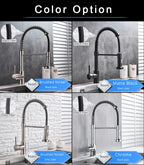 Rozin Matte Black Kitchen Faucet Deck Mounted Mixer Tap 360 Degree Rotation Stream Sprayer Nozzle Kitchen Sink Hot Cold Taps