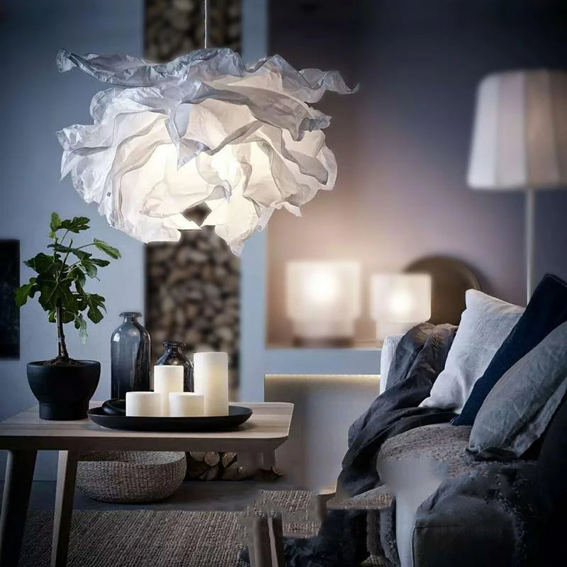Art DIY Cloud Lamp Shade Flower Light Shade Paper Ceiling Lampshade Decoration Chandelier Pendant for Living Room Bedroom